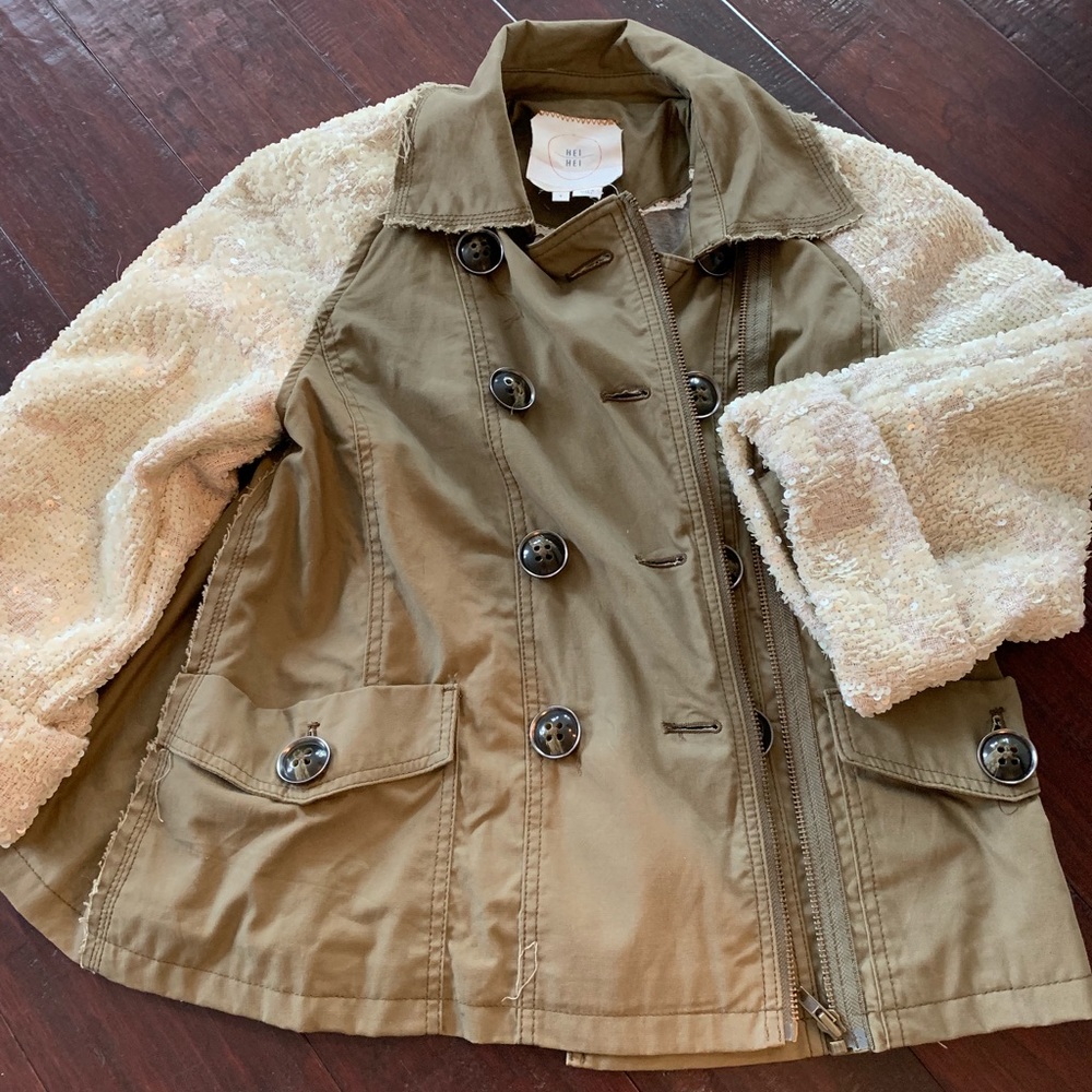 Anthropologie Sequin Arm Jacket